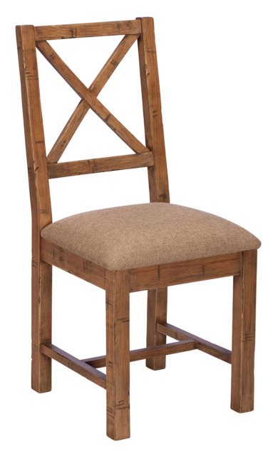 Key West Cross-Back Dining Chair - Upholstered Seat