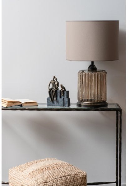 Libra Interiors Family of Three Sitting on Blocks in Bronze Finish