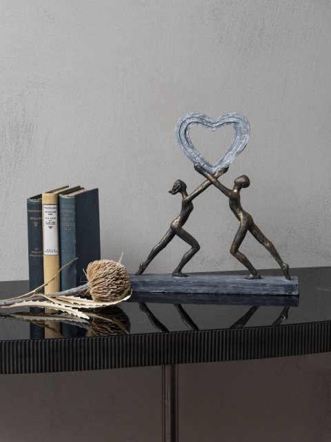 Libra Interiors Uplifting Love Couple with Heart Resin Sculpture