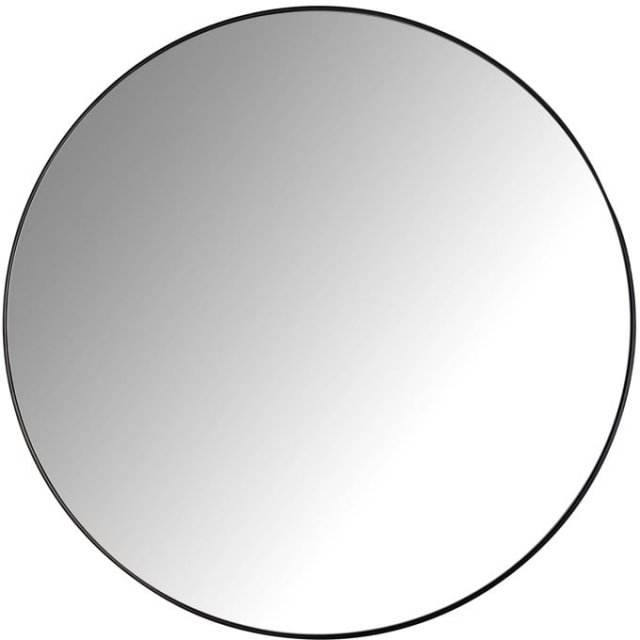 Slim Round Medium (60cm) Mirror with Black Metal Frame