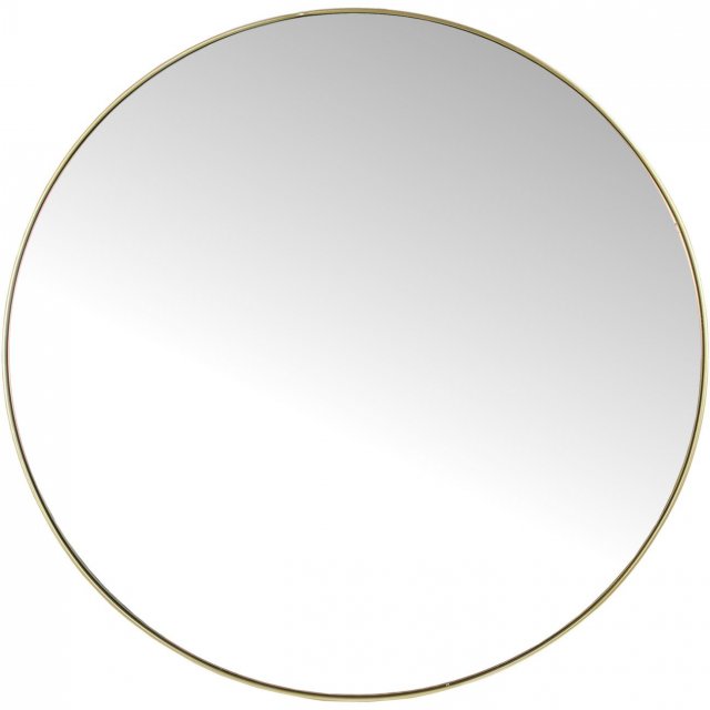 Slim Round Medium (96cm) Mirror with Gold Finish Metal Frame