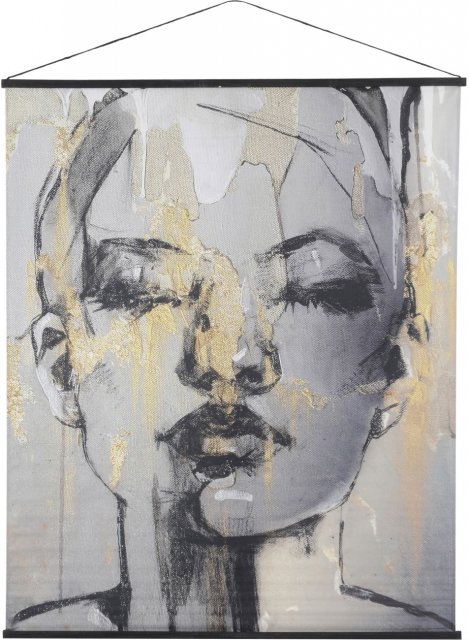 Sketched Female Figure Velvet Hanging Wall Art 140 x 170cm