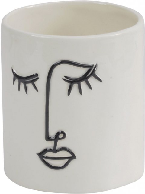 Picasso Inspired Small Face Planter in White