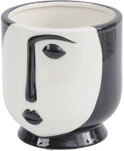 Picasso Inspired Small Face Planter in Black