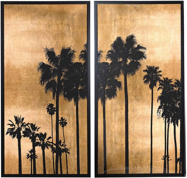 Santa Monica Set of Two Tall Palm Tree Pictures