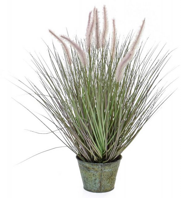 Dogtail Grass (Pink) Potted Artificial Plant - 58cm Tall