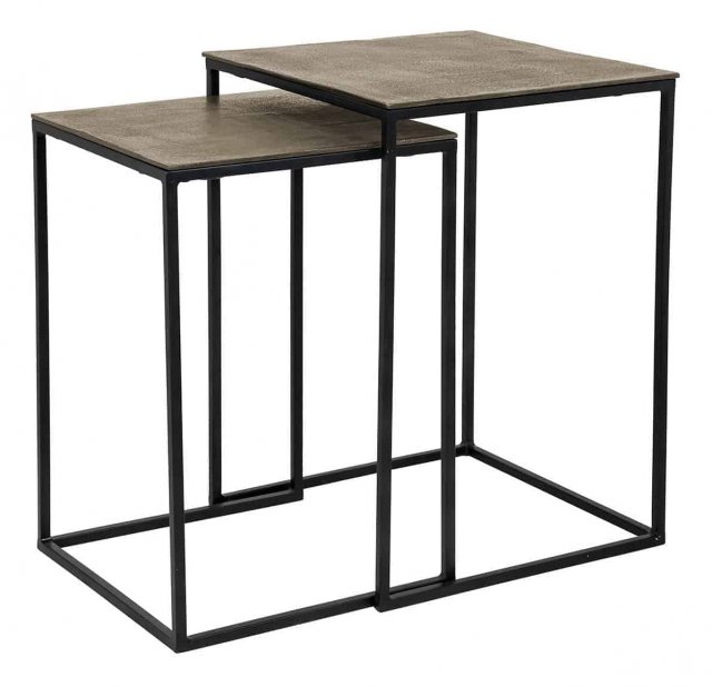 Finland Square Nest of Tables - Aluminium and Iron