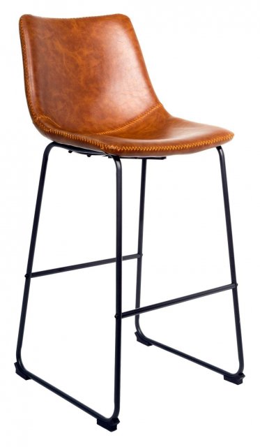 Calvi Stool In Tan Faux Leather