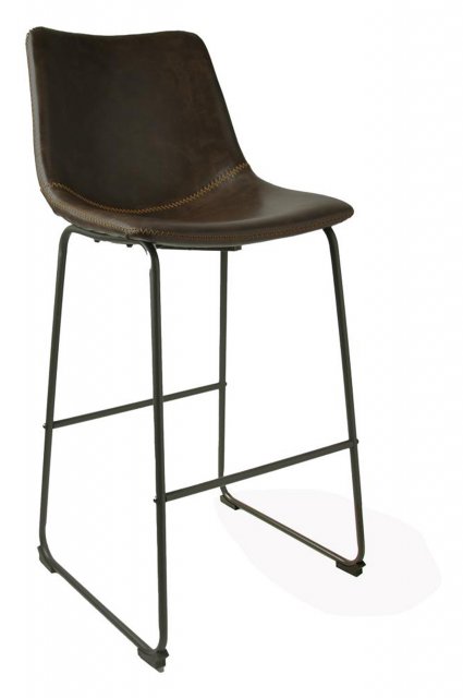 Calvi Stool In Chestnut Faux Leather