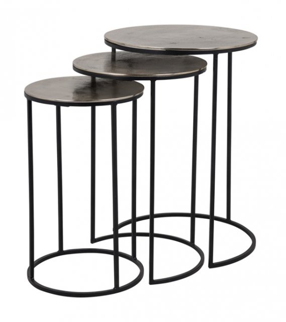 Nordic Round Nest of Tables - Aluminium and Iron