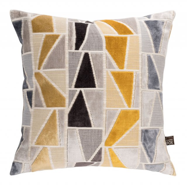 Scatter Box Samson Square Scatter Cushion - Ochre/Grey