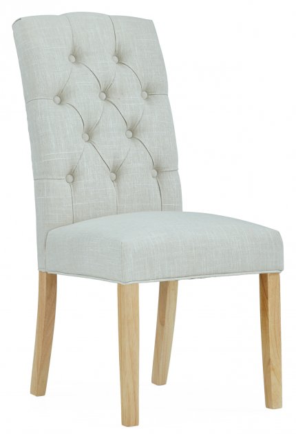Burlington Natural Upholstered Button Back Dining Chair