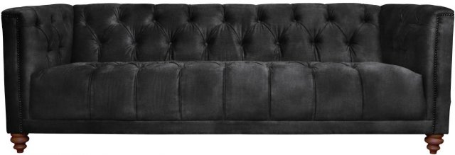 Black velvet on sale tufted sofa