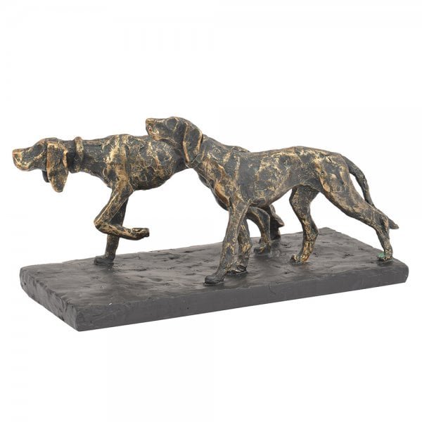 Hunting Dogs Sculpture - Antique Bronze Finish