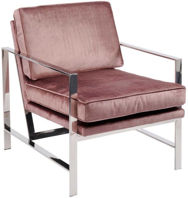 Caverly Club Chair In Rose Velvet Fabric