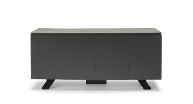 Spartacus Four Door Ceramic-Top Sideboard in Matt Grey Lacquer