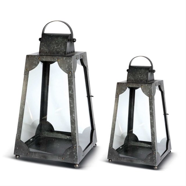 Trapezium Lantern in Galvanised Steel