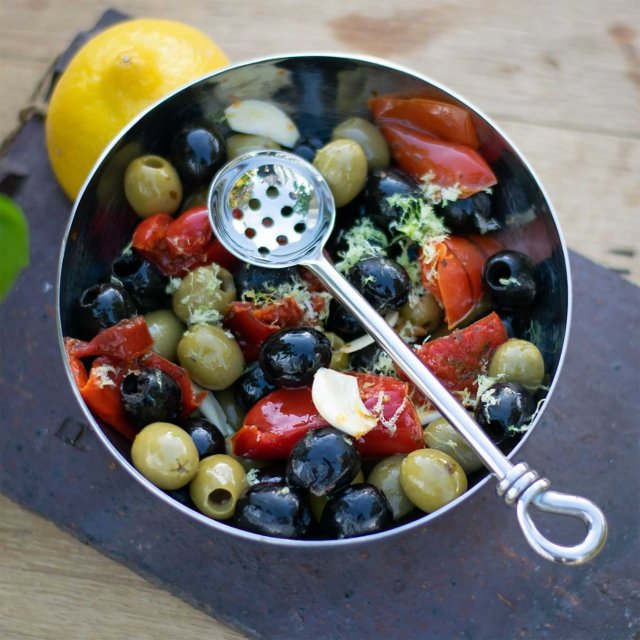 Olive Bowl & Polished Knot Olive Spoon Set