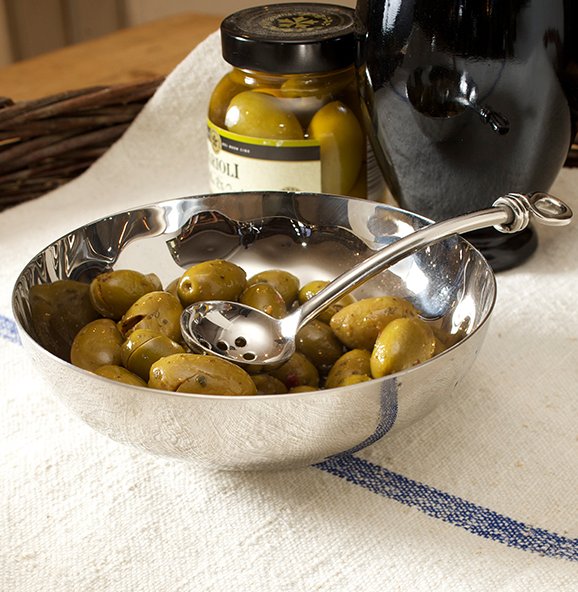 Olive Bowl & Polished Knot Olive Spoon Set