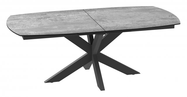 Phoenix Extending Dining Table in Ceramic - Silver
