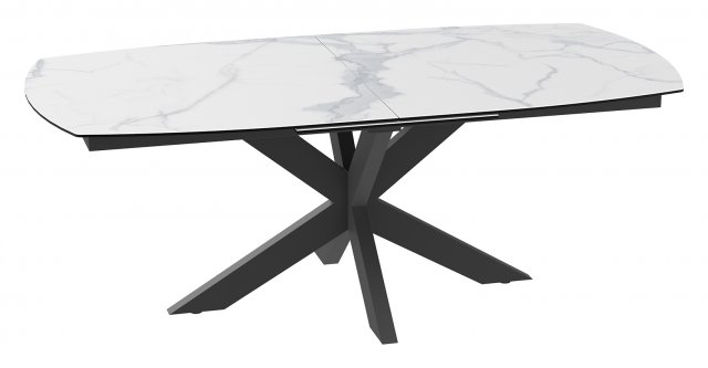 Phoenix Extending Dining Table in Ceramic - Matt Marble