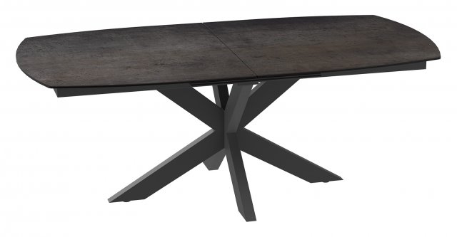 Phoenix Extending Dining Table in Ceramic - Dark Steel