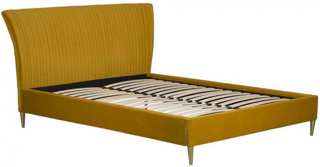 Avante Turmeric Pleated Velvet Bedstead