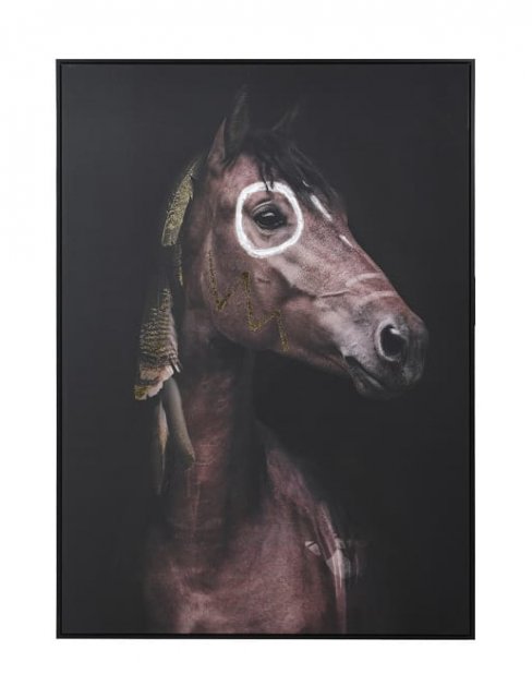 Horse with Feather & Foil Canvas