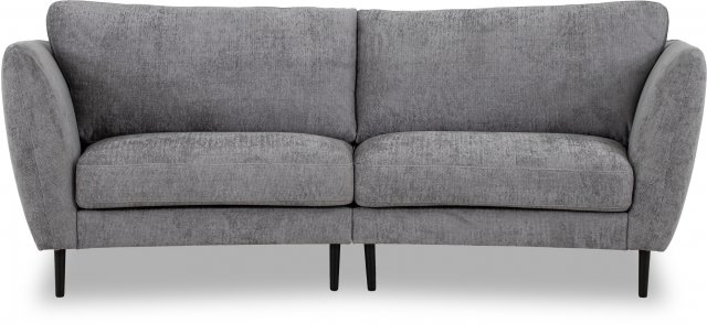 California Three Seater Curved Sofa (Split) In Level Three Grappa Fabric & In M10 Black Metal Leg