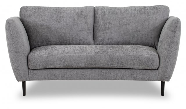 California Two Seater Curved Sofa In Level Three Grappa Fabric & In M10 Black Metal Leg