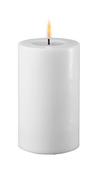 Deluxe Homeart Dansk White Real Flame™ LED Candle - 7.5cm Ø - Medium