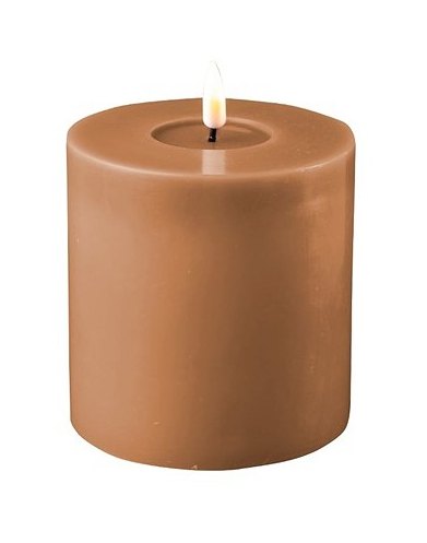 Deluxe Homeart Dansk Caramel Real Flame™ LED Candle - 10 cm Ø - Small
