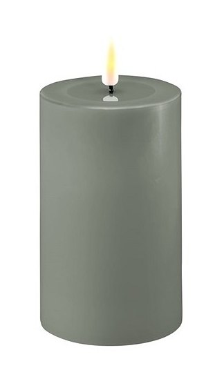 Deluxe Homeart Dansk Sage Green Real Flame™ LED Candle - 7.5cm Ø - Medium