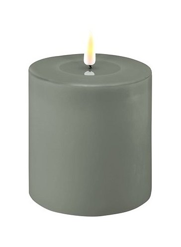 Deluxe Homeart Dansk Sage Green Real Flame™ LED Candle - 10 cm Ø - Small