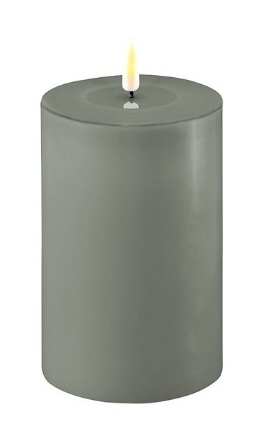Deluxe Homeart Dansk Sage Green Real Flame™ LED Candle - 10 cm Ø - Tall