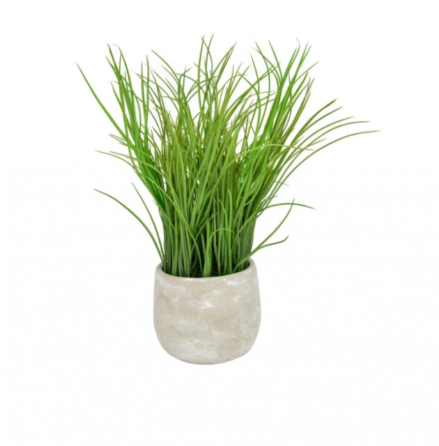 Artificial Grass In Cream Pot