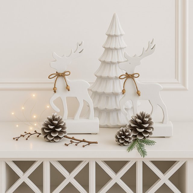 White Standing Reindeer