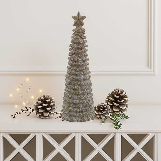 Medium Beige Cedar Tree with Star
