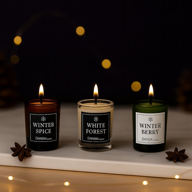 DANSK Home Fragrance Set of 3 Festive Votive Candles - Dansk Home Fragrance