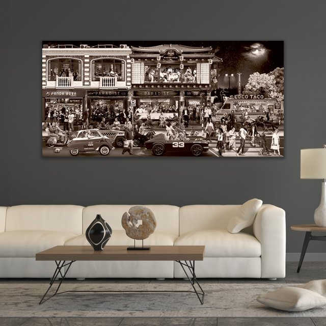珈琲貴族 A3複製原画 PARADISE-SQUALL- Another Day in Paradise (Sepia) - Photo Art on Plexiglass - Dansk