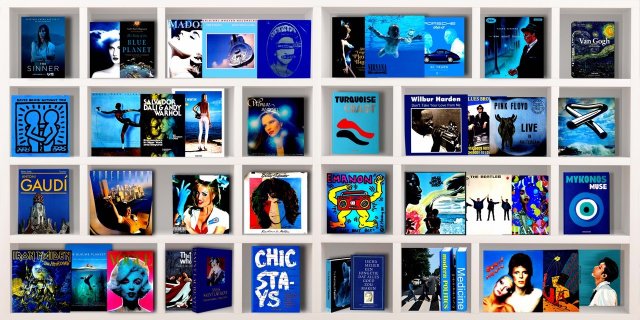 Cobra Art A Kind of Blue - Photo Art on Plexiglass - White Frame