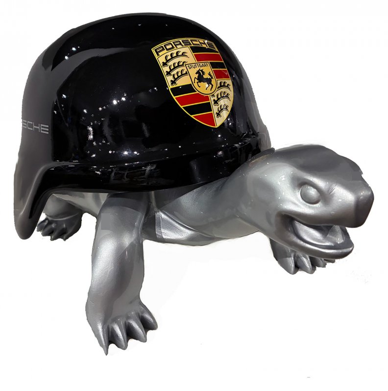 Cobra Art Turtle P. Glossy Black with Silver Body Art Piece