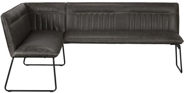 Cooper Corner Bench Right In Grey Faux Leather