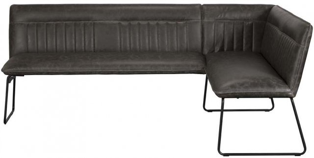 Cooper Corner Bench Left In Grey Faux Leather