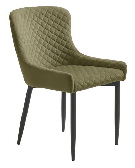 Ontario Dining Chair In Olive Green Velvet