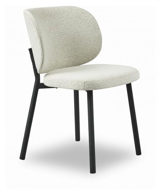 Swayne Dining Chair In Off White Bouclé