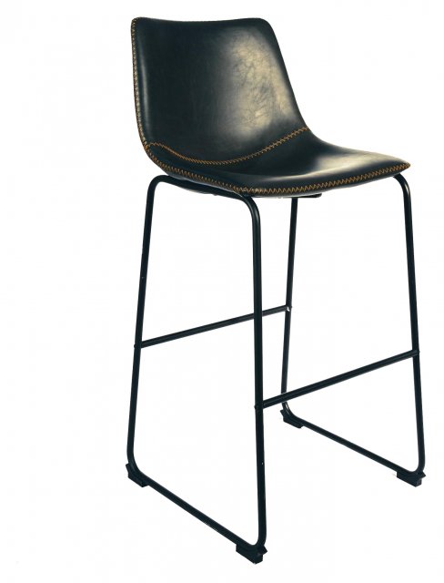 Calvi Stool In Grey Faux Leather