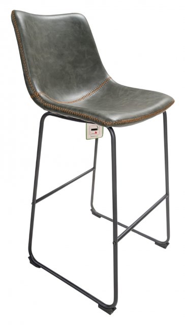 Calvi Stool In Forest Green Faux Leather