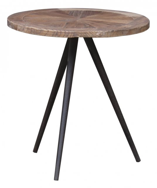 Jackson Bay Parquet Top Round Side Table