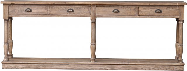 Jackson Bay Hall Table with Four Drawers In Reclaimed Elm